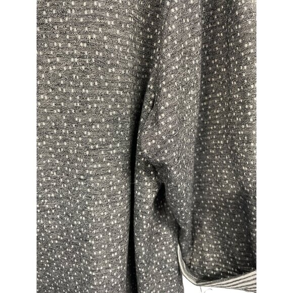 Rose+Olive Womens 2X Grey Polka Dot Tunic Top With Striped Cuffs - Picture 4 of 5